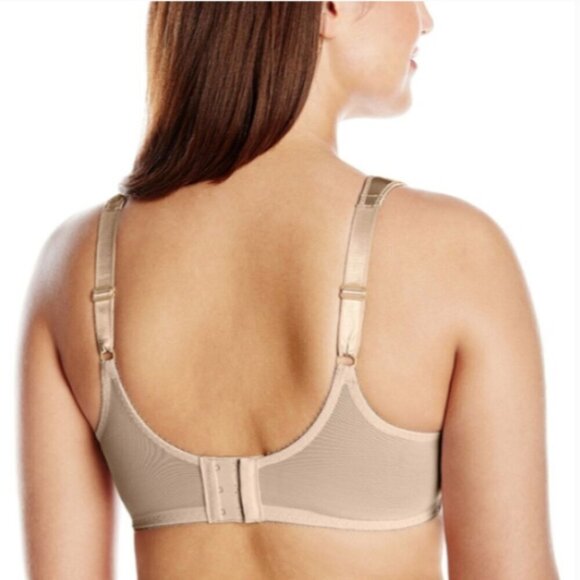 NWT Bali 3562 Satin Tracings Minimizer Bra in Rosewood 38C Item#338J - Picture 6 of 10